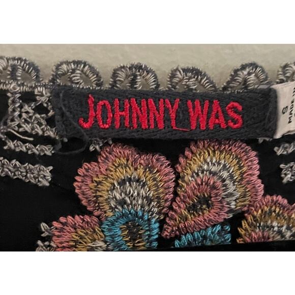 Johnny Was Dark Gray/Black Boho Riveda Embroidered Blouse Size S - Picture 3 of 7